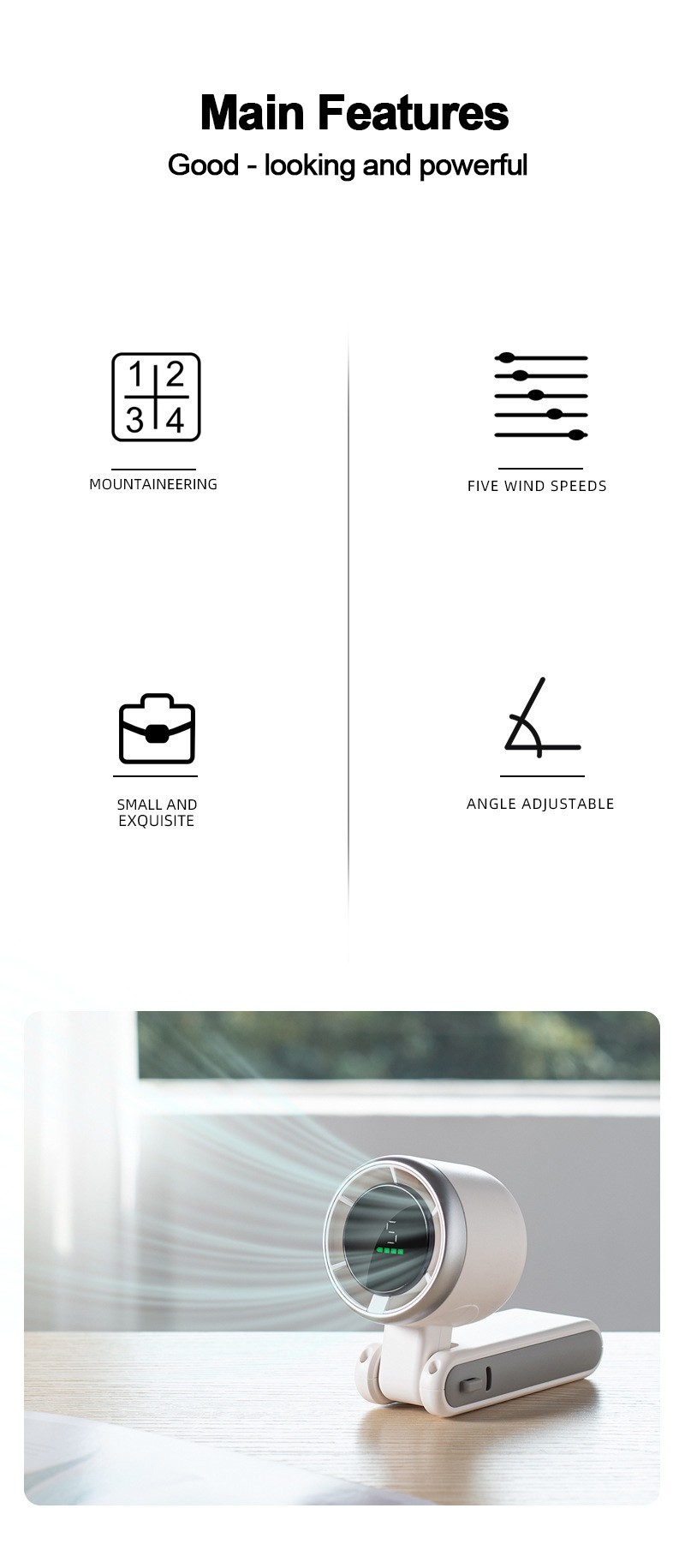 Rechargeable Handheld Turbine Fan